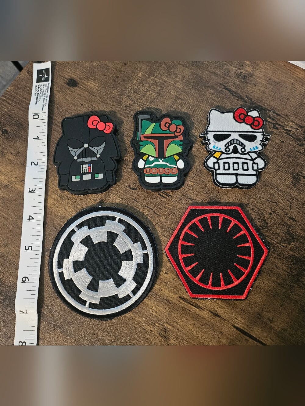 Hello Kitty x Star Wars, PVC/ Patches w/Sticker Valcro Backs